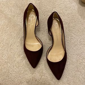 JESSICA SIMPSON BURGUNDY HEELS